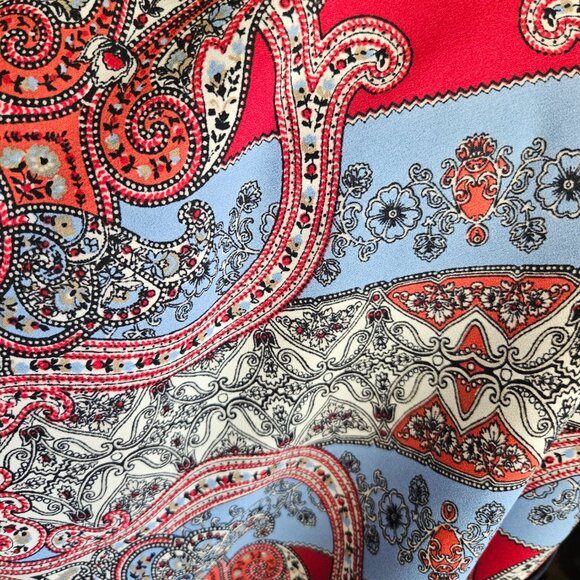 TALBOTS Women's Dress SZ Petite Small Paisley Scarf Print Bandana Crepe Shift - Picture 13 of 15